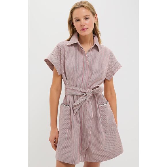 Tuckernuck Dresses & Skirts - TUCKERNUCK Red and Blue Stripe Mini Ceci Dress Size L NWT Retail $198 Tuckernuck